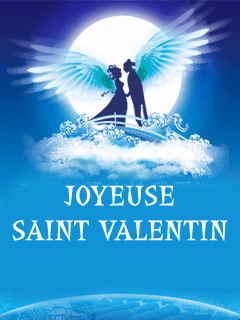 Gif animé joyeuse Saint Valentin anges